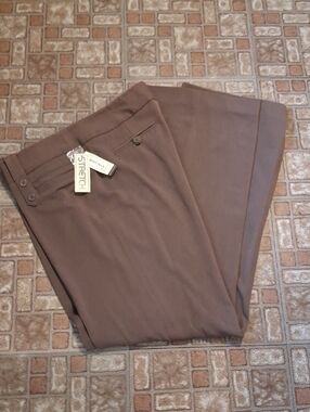 Women's Stretch Trousers in Taupe Size 12 Long